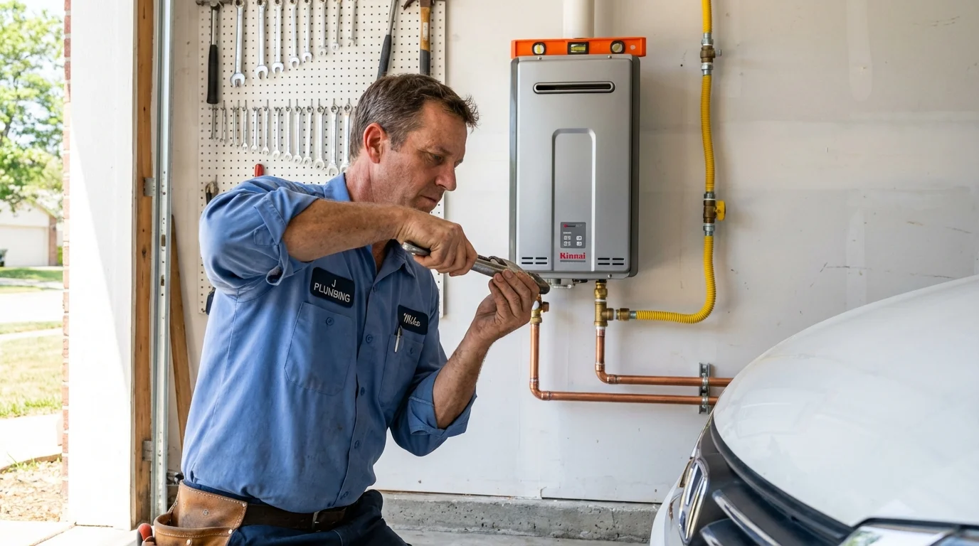 Tankless water heater installation by a Johns Plumbing LLC plumber in Interlachen